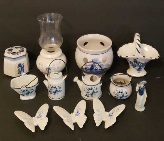 Assorted Blue/White Items: Delft, etc