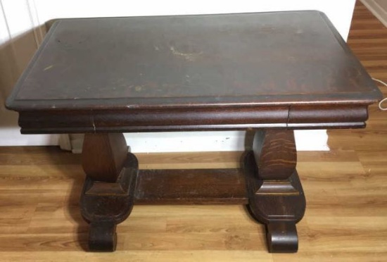 Antique Oak Empire 1-Drawer Desk -