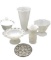 Assorted Milk Glass Vases, Covered Candy Dish,