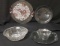 Assorted Glassware: 10 1/2” Bowl, 10 1/2” Plate,