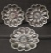 (3) Round Glass Deviled Egg Plates