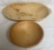 (2) Wooden Bowls:  20 1/2