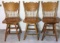 (3) Oak Pressed Back Bar Stools