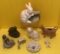 Assorted China and Figurines: Bunny Planter (