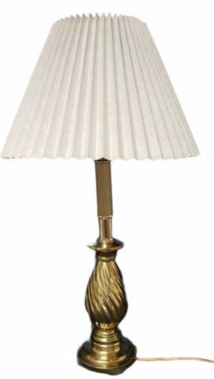 Solid Brass Table Lamp - 18 1/2" to Top of Shade