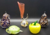 (5) Art Glass Paperweights