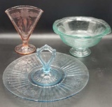 (3) Pieces of Depression Era Glass: 12