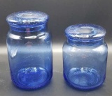 (2) Cobalt Blue Cannisters