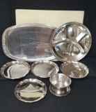 Assorted Metal Serving Trays, etc.