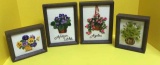 (4) Framed Needlework Wall Hangings