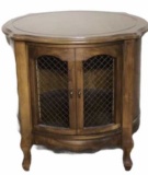 Round French Provencial 1-Door End Table