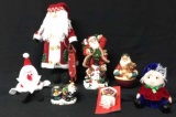 Christmas Decorations: (5) Santa Figures,