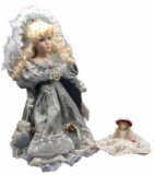 (2) Dolls: Duck House Heirloom Doll 18” Tall, 4”