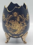 Black Porcelain Egg with Gold Gilding by Limoges