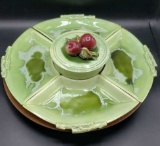 (6) Piece USA Pottery Serving Dish w/Lazy Susan