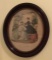 Antique Framed Oval Fashion Print--12 1/4