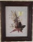 Framed Butterflies & Dried Flowers--12 1/4