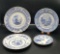 (4) Antique Blue & White Plates:  Canova 9 1/4