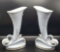 (2) Vintage St. Regis Cornucopia Vases - 12” H
