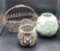 (2) Decorative Baskets and Ceramic Lantern