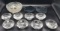(8) Crystal Tealight Holders, (9) Mirrored