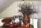 Assorted artificial flower arrangements etc.