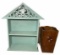 Painted Wooden Wall Shelf, 19 1/4” x 24” and