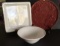 (3) Serving Pieces (one chipped): 10 1/2” Round