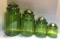 Set of (4) Green Glass Canisters