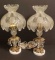 (2) Glass and Brass Lamps on Marble Base