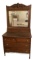 Antique Oak Dresser with Swing Beveled Mirror