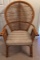 Rattan Chair with Upholstered Seat