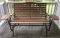 Wooden & Metal Glider with (2) Built-In Side