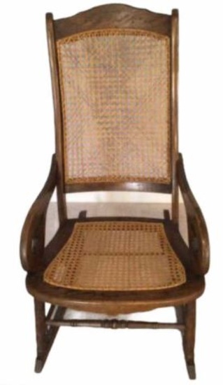 Rocking Chair with Cane Back and Seat