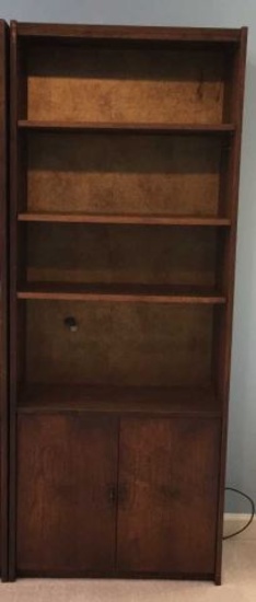 Wooden Bookcase with (2) Doors at Bottom—30” x