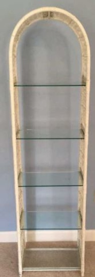 Wicker Book Shelf with Glass Shelves—18 3/8” x 12,