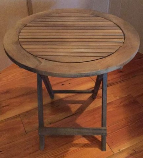 Round Wooden Folding Table- 20” D, 20” H