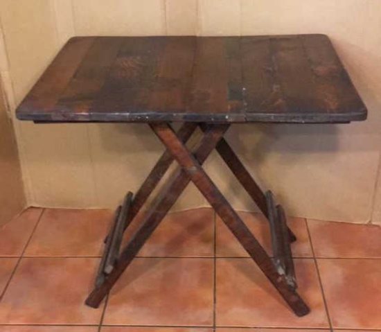 Wooden Folding Table - 29” x 22”, 26” H