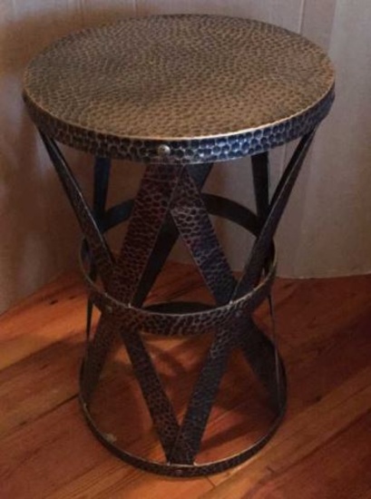 Hammered Metal Table/Plant Stand