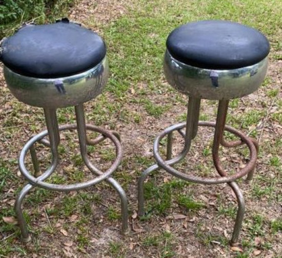 (2) Vintage Barstools