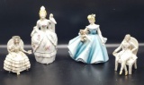 (4) Porcelain Figurines: (1) is a Small Planter,