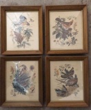 (4) Framed Arthur Singer Bird Prints--12 1/4