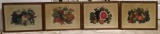 (4) Framed Vintage Prints--17 1/4