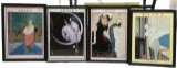 (4) Vintage Framed Vogue Magazine Covers Reprints-