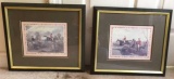 (2) Framed and Double Matted English Hunt Scenes