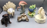 Assorted Bird Figurines, etc.:  (2) Music Boxes