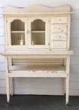 Primitive Painted Cabinet with (2) Glass