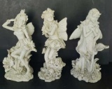 (3) Resin Angel Figurines