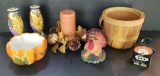 Assorted Fall Decorative Accessories: (2) Candle