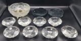 (8) Crystal Tealight Holders, (9) Mirrored
